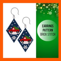 the earrings pattern is designed to look like pixel stitchs and have cars on them