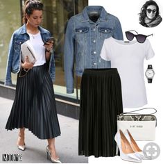 Rok Outfit, Pleated Skirt Outfit, Skirt Diy, Black Pleated Skirt, Mode Casual, 가을 패션, Fashion Mode, Mode Inspiration, Work Fashion