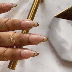 Obličejové Masky, Gold Chrome Nails, Prom 2023, Formal Nails, New Year's Nails