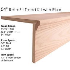 an image of a wooden shelf with instructions on how to install the base and trim