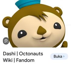 an animated bear with a blue hat on its head and the caption says dash octotauts wiki fandom