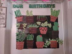 a birthday card with cactus and succulents on it