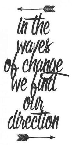 a quote that says in the ways of change we find our direction on white paper