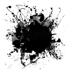 black ink splattered on white paper