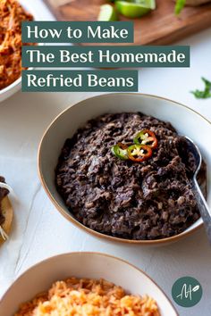 the best homemade refried beans in a bowl