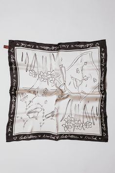 "New York in Sketches" Silk Scarf is designed to give you a glimpse into our New York City memories and culture. The bold, striking print makes it an excellent addition to your wardrobe. To honor traditional silk making the scarf edges are hand-rolled and hand stitched by local artisans. 100% mulberry silk satin Edges are hand-rolled, and hand stitched by local artisans size: 65cm x 65cm (26"w x 26"l) Black Artistic Silk Scarf, Artistic Black Silk Scarf, Artistic Black Silk Scarves, Local Artisans, Capsule Collection, Square Scarf, Silk Scarves, Mulberry Silk, Hand Stitched