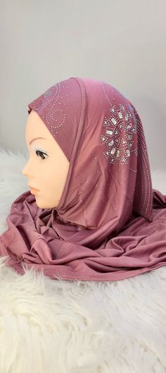 Kids hijab. For Kids ages 3-5 years Modest Pink Hijab For Eid, Modest Pink Headscarf For Eid, Purple Hijab For Eid, Girls Hijab, Instant Hijab, Scarf Head, Girls Blouse, Muslim Girls, Head Covering