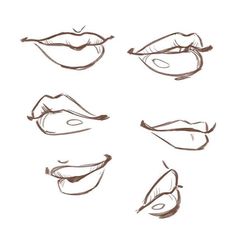 the steps to draw lips in different ways