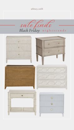 the sale flyer for black friday furniture is shown in four different colors and sizes, including white