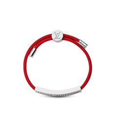 LOUIS VUITTON® - Lv Space Bracelet - Red Luxury Adjustable Red Bracelet, Designer Adjustable Red Bracelets, Classic Red Jubilee Bracelet, Space Bracelet, Lv Bracelet, Louis Vuitton Bracelet, Bracelet Luxury, Leather Stamps, Briefcase For Men