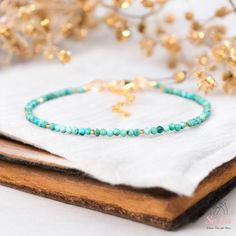 This turquoise dainty bracelet is fun and easy to wear and match with any outfit. They can express your style, mood, or personality in a subtle and charming way. It is perfect for anyone who loves minimalist style, natural stones. It is a unique and meaningful gift for yourself or someone special. You can wear it by itself or mix it with other bracelets for a fun and trendy look. If you have a large demand of the stone beads or bracelets, please feel free to contact us for details. - Material : Minimalist Turquoise Bracelet For Gift, Hypoallergenic Turquoise Bracelets As Gift, Turquoise Bracelets With Tiny Beads As Gift, Turquoise Bracelets With Tiny Beads For Gifts, Turquoise Friendship Bracelets With Tiny Beads As Gift, Turquoise Friendship Bracelet With Tiny Beads As Gift, Turquoise Minimalist Beaded Bracelets As Gift, Minimalist Turquoise Bracelet For Friendship, Dainty Adjustable Turquoise Bracelet