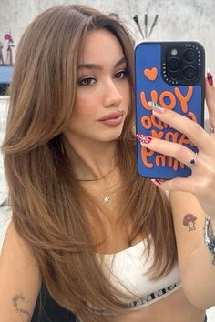 Hair Color Suits For Brown Skin, Light Brown Hair All Over, Bright Brown Hair Color, Honey Brown Hair On Pale Skin, All Over Honey Brown Hair Color, Light Brown With Dark Roots, Fawn Brown Hair Color, Rich Girl Hair Color, Tan Skin Light Brown Hair