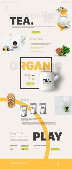 the website design for tea company