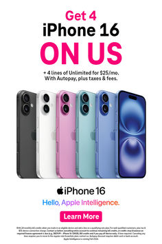 an advertisement for the iphone 16 on us, with four different colors and sizes in it