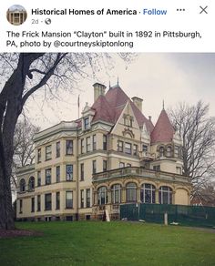 an old mansion is shown on the facebook page