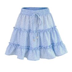 PRICES MAY VARY. Material is very comfy, lightweight, flowy. It contains 80%Polyester, 15%Cotton, 5%Spandex. Skirts are unlined, above knee length, great casual summer ruffle skirts for women and teen girls. Style: frilly ruffle hem tiered skirts, A-line polka dot flowy mini skirt, layered flounce elastic high waist cute skirt, boho summer beach short flared swing skirts, petite ditsy floral print mini skirt, teens spot print ruffle skater skirt. This tiered ruffle mini skirt is so easy to throw Ruffled Mini Skirt, Frill Skirt, Mode Boho, Womens Maxi Skirts, Half Skirt, Beach Skirt, Floral Print Skirt, Floral Print Shorts, Sweet Style