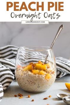 a bowl filled with oatmeal sitting on top of a table