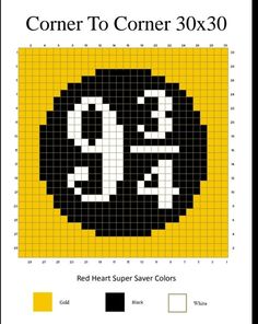 a cross stitch pattern with the letter s on it, in black and yellow colors