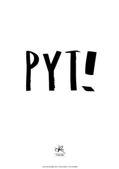 the word pyl is written in black ink