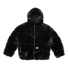 Supreme x WTAPS Faux Fur Hooded Jacket 'Black' SUP-FW21-343 Luxury Winter Hoodie, Black Hooded Fur Coat For Fall, Black Hooded Faux Fur Outerwear, Hooded Fur Coat For Winter Streetwear, Hooded Fur Coat With Double-lined Hood For Cold Weather, Black Fur Coat For Winter Streetwear, Winter Streetwear Fur Coat With Faux Fur Trim, Black Hooded Fur Coat With Faux Fur Lining, Faux Fur Hooded Jacket For Cold Weather