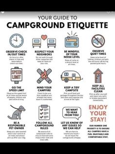 a poster with the words'your guide to campground etiquette '