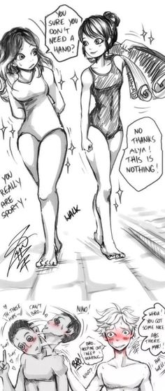 two women in swimsuits standing next to each other