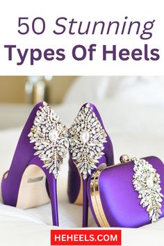 These fifty types of heels are fun to look at and even more fun to wear! Multicolor High Heels For Wedding, Different Types Of Heels With Names, Multicolor Heels With Sculpted Heel For Party, Heels And Jeans Outfit, Heels Outfits Casual, Heels Casual Outfit, Vibrant Colorful High Heels