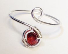 Gemstone Ring Garnet Ring Garnet Jewelry January Adjustable Red Spiral Jewelry, Hand Wrapped Spiral Rings As Gift, Spiral Stackable Jewelry For Gifts, Spiral Shape Stackable Jewelry Gift, Spiral Stackable Jewelry Gift, Wire Jewelery, January Birthday, Wire Jewelry Designs, Diy Wire Jewelry