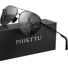 PRICES MAY VARY. UPGRADE YOUR VIEW - The unique aviator style, elegant curve design and edge of the lens top make it look slightly different from the other aviator sunglasses style,more stylish! It's a great choice for driving,fishing and sport during the day 100% UV400 PROTECTION - phikttu HD TAC polarizing lens filters glare reflected from sunlight and protect your eyes from long-term damage by blocking 100% of harmful UVA and UVB rays THICKENED FRAME & SPRING HINGE - Thick metal alloy materia Polarized Aviator Sunglasses, Black Aviator Sunglasses, Aviator Sunglasses Mens, Sunglasses Style, Curve Design, Aviator Style, Metal Mirror, Sunglasses For Men, Grey Lenses