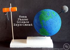 a small model of the earth with an orange top and two poles attached to it