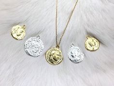 This is a real authentic Roman Coin dipped in sterling silver. (S2B22-12) Most coins are the size of a dime, but some may be slightly bigger or smaller. Pictures show the variations in styles as each coin is ancient and different. You can see the coins and information about them here: http://www.etsy.com/listing/90809475/one-mint-ancient-roman-constantine-coin I have them made up into necklaces and earrings in my other shop magicloot.etsy.com Available for bulk wholesale orders, convo me for inf Roman Coins, White Howlite, Ancient Romans, Coin Pendant, Copper Color, Jewelry Plate, Etsy Listing, Coin, Mint