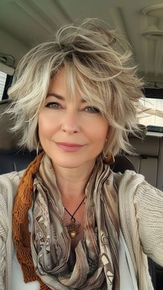 Layered Haircuts For Medium Hair, Choppy Bob Hairstyles, Messy Short Hair, Edgy Short Hair, Haircuts For Medium Hair, Trending Hairstyles, Short Hair Haircuts, Women Over 50