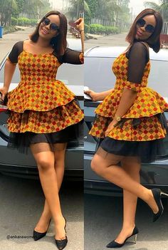 For More pins like this, follow @ Berry_xx✨. Ankara Short Gown Styles, Ankara Dress Styles, Classy Clothes, African Fashion Skirts, African Dresses Modern, African Wear Dresses