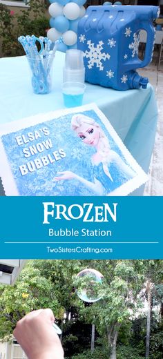 there is a frozen bubble station at the table