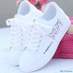 Orcajump - Fashionable and Breathable White Casual Shoes with Flat Soles: Ideal for Everyday Wear White Casual Shoes, Rubber Heels, White Casual, Low Heels, Casual Shoes, Heel Height, Everyday Wear, Mesh, Heels