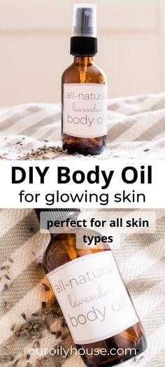 This DIY body oil is simple to make and will leave your skin glowing, soft, smooth, and beautiful. Made with a combination of carrier oils and essential oils, this body oil recipe is perfect for all skin types. Body Oil For Glowing Skin, Oil For Glowing Skin, Best Body Oil, Homemade Essential Oils, Dry Body Oil