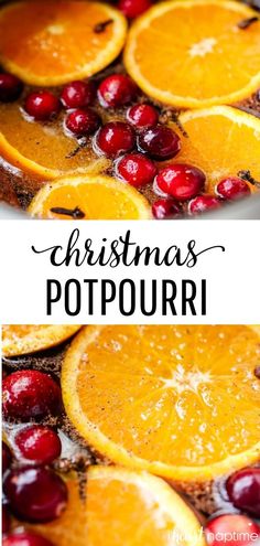 christmas potpour with oranges and cranberries in it