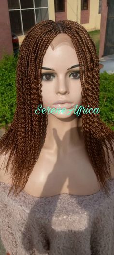 Short box braid wigs are uniquely and neatly made to perfection. We are committed to using quality and long lasting materials. Every piece of our wig is unique. *Features* * Lace closure is at the centre part. *Suitable for all occasion. *It gives you a natural look which makes it difficult to detect it's a wig. *It saves you time and money. *No glue needed as the wig comes with elastic band for securing. *It's a one cap that fits all head size. *YOU ARE BUYING EXACTLY WHAT IS IN THE PICTURE. En Short Box Braid, Latest Braided Wigs, Short Braided Wigs, Glueless Braided Wigs For Black Women, Micro Braids Lace Front Wigs, Wig With Closure, Full Lace Braided Wigs, Ombre Box Braids, Head Wraps For Women