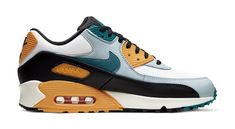 Nike Air Max 90 Essential Blue Gold AJ1285-110 Air Max Shoes, Mens Nike Air, Nike Lebron, Air Max 1, Nike Air Max 90, Running Shoes For Men, Nike Sportswear, Air Max Sneakers, Nike Air Force