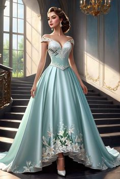 Beautiful Dresses Princesses, Helping Nature, Vestido Charro, Celestial Beings, Sparkle Outfit, Disney Logo, A Prom Dress, Simple Frocks, Beautiful Long Dresses