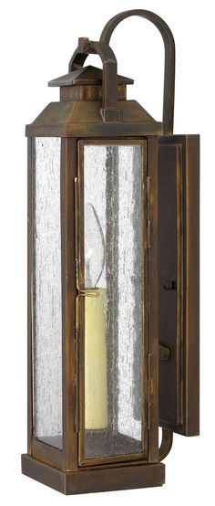 Hinkley - 1180SN - One Light Wall Mount - Revere - Sienna Wall Mount Lantern, Faux Candles, Candle Sleeves, Hinkley Lighting, Wall Ceiling Lights, Outdoor Sconces, Candelabra Bulbs, Wall Lantern, Outdoor Lanterns