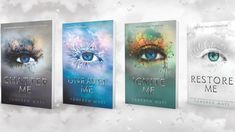 three book covers with an eye in the middle