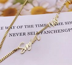 "This is a Handmade item. Item: Five Name Necklace Material: Stainless steel Chain: Curb Chain Chain Length: 45cm Plating: Platinum, Rose Gold, Gold Material: All types of metals are available, Contact us for change in metal. 14K Gold or White Gold or Platinum or Rose Gold. (100% Real) Everything is available. Contact me. → [How to process the order] 1. Please tell us the names and font number in the 'Box' Above For Example:- (Jasmin+ Nick + John + Anna + Deny Font 2) Listing Necklace Features F Metal Name Necklace Perfect As A Gift, Metal Name Necklace As Gift, Metal Name Necklace For Gift, Nameplate Chain Necklace Gift, Arabic Necklace, English Jewelry, Font Number, Family Tree Necklace, Name Earrings