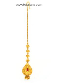 22 Karat Gold Maang Tikka with Beads - Papidi Billa  - 235-GT356 - in 4.050 Grams for USD $384.04. 
Made in India by Totaram Jewelers Online this product is in Gold - 22 Karat BIS Hallmark 916 KDM Gold  & is an excellent gift for Adult - Women. Ships fully insured with secured guaranteed delivery for free with your order over $250 from New Jersey USA & comes with 30 days exchange policy. Luxury Bollywood Tikka For Diwali, Luxury Gold Tikka For Formal Occasions, Luxury Gold Tikka For Eid, Elegant Luxury Tikka For Diwali, Luxury Stone Work Tikka For Celebration, Luxury Temple Jewelry Tikka For Wedding, Luxury Elegant Tikka For Diwali, Elegant 22k Gold Tikka For Diwali, Ceremonial Gold Tikka For Diwali