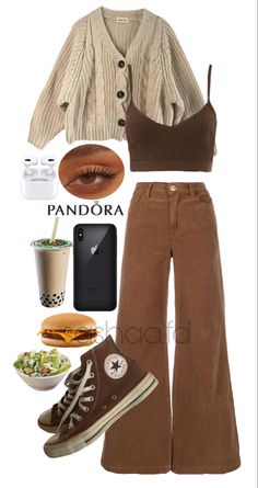 Look 80s, Casual Day Outfits, Brown Pants, Modest Fashion Outfits, Looks Chic