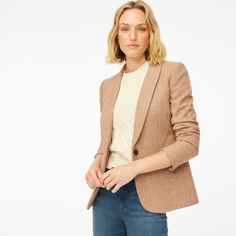 Herringbone wool-blend Holland blazer Family Sweater, Fall Suit, Blazer For Women, Women's Blazers, Holiday Party Outfit, Professional Attire, Maternity Shops, Jcrew Women, Womens Blazers