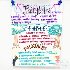 a poster with the words fairytales written on it