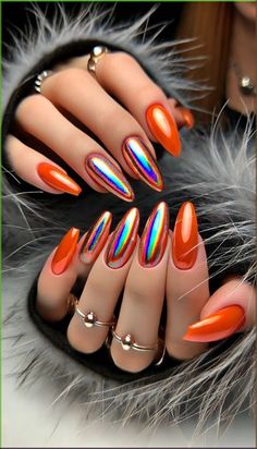 nail art Ghost Nails, Chrome Nails Designs, Tropical Nails, Summer Nails Colors, Holographic Nails, Halloween Spirit, Fancy Nails, Dope Nails, Nail Polishes