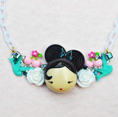 Harajuku Girl Bib Necklace http://www.etsy.com/shop/glamourpusscouture?ref=pr_shop Harajuku Necklace, Gwen Stephanie, Harajuku Accessories, Harajuku Girl, Doll Necklace, Kawaii Diy, Harajuku Style