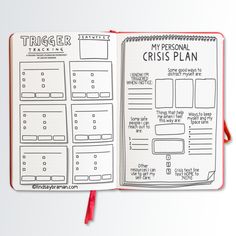 an open planner book with the title'my personal criss plan'written on it